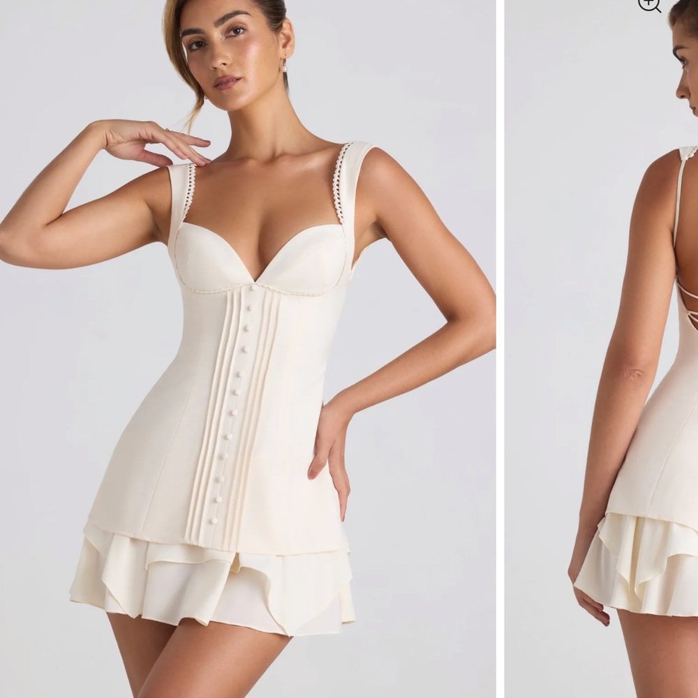 Oh Polly Cream Layered Dress